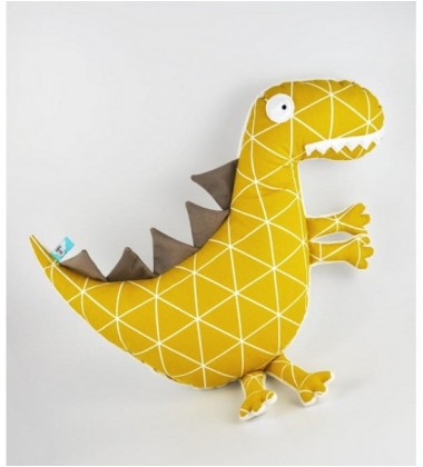 MYtinyHobby pagalvėlė - žaislas Dinozauras. Spalva geltona